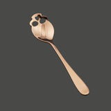 -Delightfully dark Skull Shaped Spoon measuring 15.1x3.4x0.25cm (5.95" x 1.3" x 0.1") in stainless steel. 4 colors available. Ideal as a sugar and stirring spoon for coffee and tea though you may find yourself compelled to find other uses

dark gothic home decor absinthe ice cream creepy skeleton halloween kitchen gift-Rose Gold-