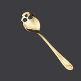-Delightfully dark Skull Shaped Spoon measuring 15.1x3.4x0.25cm (5.95" x 1.3" x 0.1") in stainless steel. 4 colors available. Ideal as a sugar and stirring spoon for coffee and tea though you may find yourself compelled to find other uses

dark gothic home decor absinthe ice cream creepy skeleton halloween kitchen gift-Gold-