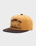 California Love 3D Embroidered Snapback Cap, Brown and Tan Cali Bear--