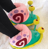 Gary The Snail Slippers - Soft, Comfortable & Cute, Meow! - Great Gift-Meow! Warm and comfy plush slippers with rubberized bottoms. High quality construction. Made of soft flannel with cotton stuffing. See US size chart. Free Shipping Worldwide. Typically shipped in 2-3 days with an average delivery time of 2-4 weeks. Perfect for shuffling around your pineapple in your bikini bottom. -
