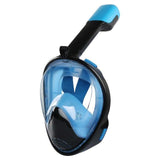 Easy Breath Anti-Fog Full Face Snorkeling Diving Swimming Mask, Beach-S/M-Black / Bright Blue-