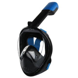 Easy Breath Anti-Fog Full Face Snorkeling Diving Swimming Mask, Beach-S/M-Black / Blue Tip-