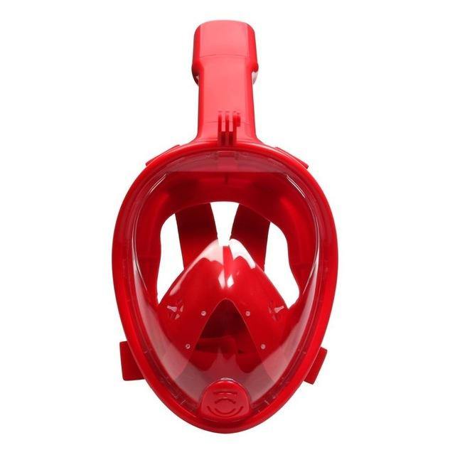 Easy Breath Anti-Fog Full Face Snorkeling Diving Swimming Mask, Beach-S/M-Red-