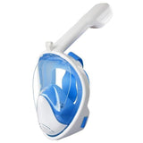 Easy Breath Anti-Fog Full Face Snorkeling Diving Swimming Mask, Beach-S/M-White / Blue-