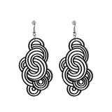 Oversize Auscpicious Clouds Abstract Swirl Acrylic Dangle Earrings Exaggerated Hyperbole Jewelry--