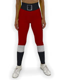 Santa Claus Outfit Jeggings-The handmade jean leggings are made of soft and stretchy Lycra (88% polyester / 12% spandex) feature a high waistband, premium quality print and flat lock sport stitching. Made in the USA. Free Shipping. Santa Claus suit costume all-over-print aop holiday-XS-Red-JL1972-XS-RED