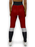 Santa Claus Outfit Jeggings-The handmade jean leggings are made of soft and stretchy Lycra (88% polyester / 12% spandex) feature a high waistband, premium quality print and flat lock sport stitching. Made in the USA. Free Shipping. Santa Claus suit costume all-over-print aop holiday-