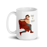 -This amazing mug features a cute and unique drawing of El Luchador Mascarado, maked wrestler Ignacio (Jack Black) or Nacho to his friends. jumping and saying his most famous quote: 'Take It Easy!'. This item is made-to-order and typically ships in 2-3 business days from the USA. -15oz (444mL)-