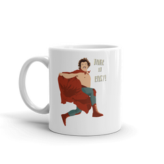 -This amazing mug features a cute and unique drawing of El Luchador Mascarado, maked wrestler Ignacio (Jack Black) or Nacho to his friends. jumping and saying his most famous quote: 'Take It Easy!'. This item is made-to-order and typically ships in 2-3 business days from the USA. -11oz (325mL)-