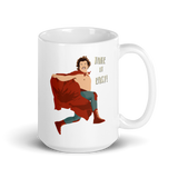 -This amazing mug features a cute and unique drawing of El Luchador Mascarado, maked wrestler Ignacio (Jack Black) or Nacho to his friends. jumping and saying his most famous quote: 'Take It Easy!'. This item is made-to-order and typically ships in 2-3 business days from the USA. -