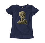 Van Gogh 1886 Smoking Skeleton Graphic Tee-Super soft and smooth 100% ringspun combed cotton tee, preshurnk with shoulder to shoulder taping, seamless collar and double needle hems. High quality colorfast, fade resistant print. Free shipping worldwide from the USA.
-Womens-Black-XL-