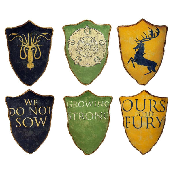 Game of Thrones House Crest Pillow Set #2: Greyjoy, Baratheon & Tyrell ...